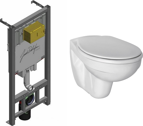 Комплект инсталляция с подвесным унитазом Ideal Standard Ecco с сиденьем микролифт