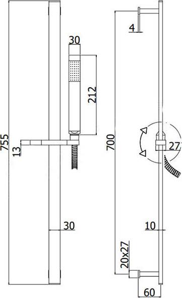 Душевой гарнитур Paffoni Life ZSAL145NO, матовый чёрный