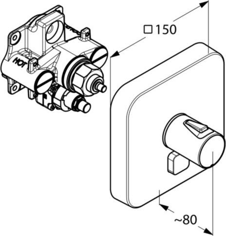 Смеситель для душа Kludi Push 388030538, хром