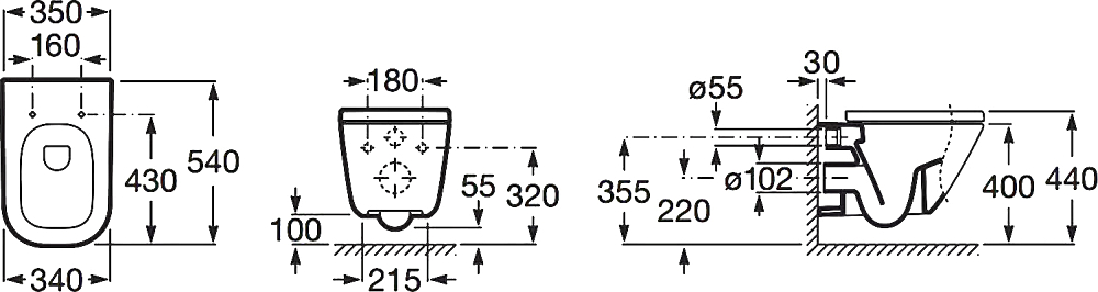 Комплект инсталляции Bocchi 8010-1000 с подвесным унитазом Roca Gap 34647L000 + крышка-сиденье с микролифтом 801472004