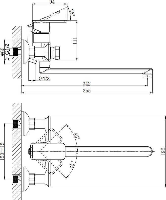 Смеситель Rush Bruny BR4335-51 универсальный