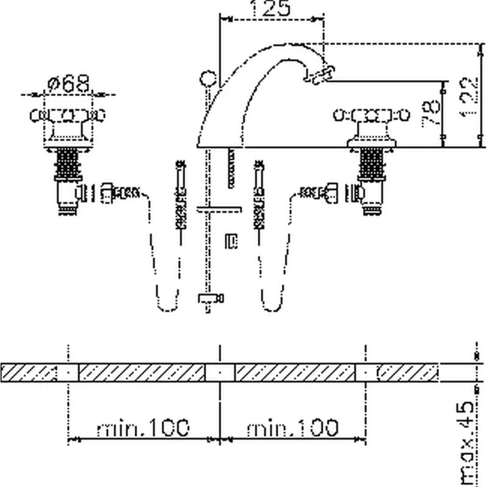 Смеситель для раковины Huber Victorian VT00101021 хром