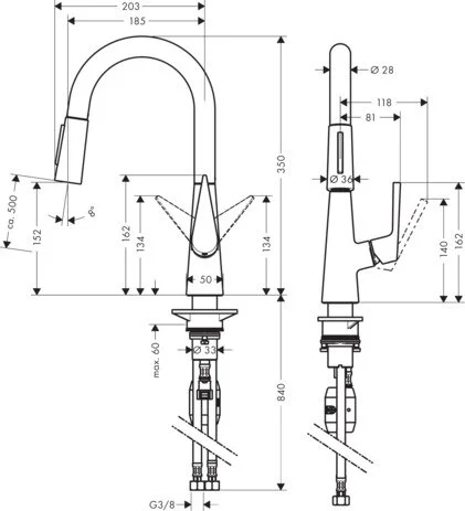 Смеситель для кухни Hansgrohe Talis Classic 72815000 хром