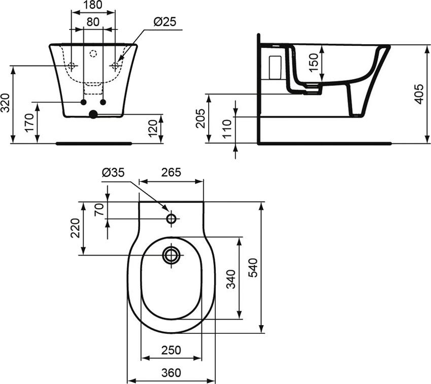 Подвесное биде Ideal Standard Connect Air E026601