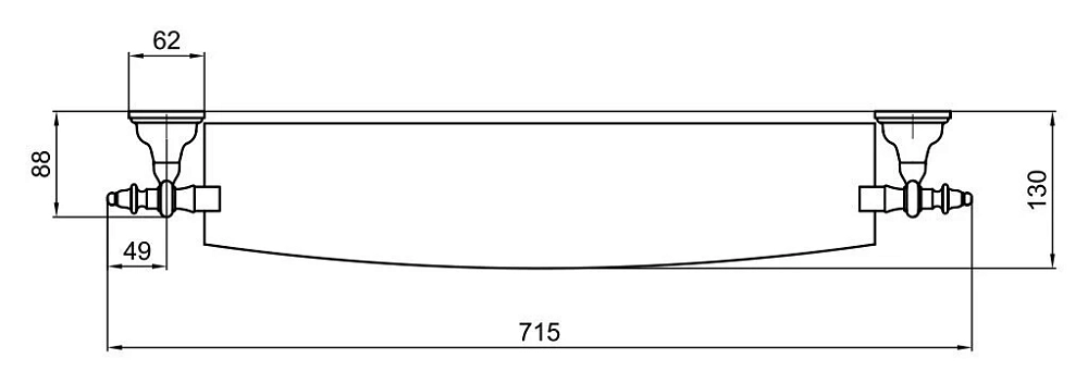 Полка Webert Ottocento AM500701010 золото