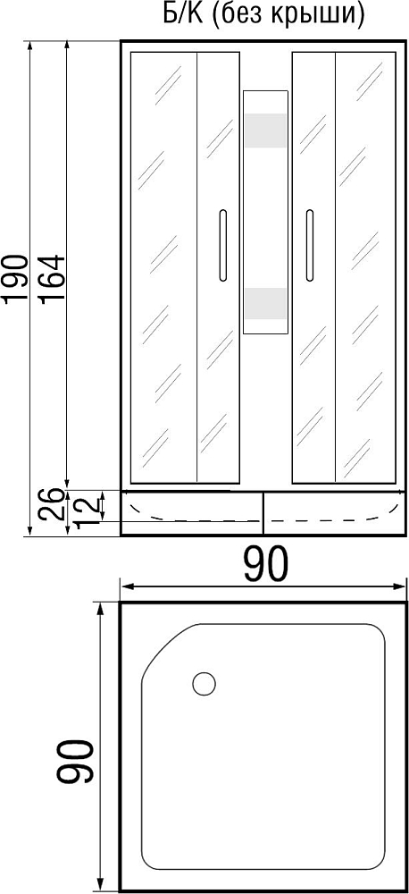 Душевая кабина River Quadro Б/К 90/26 MT