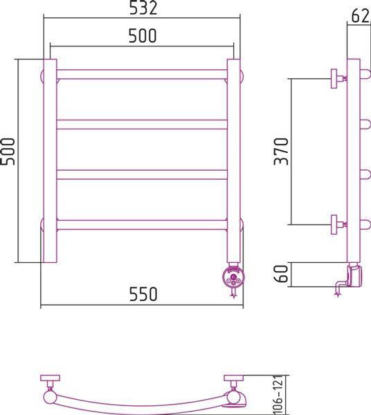 Полотенцесушитель электрический Сунержа Галант 50x50 R