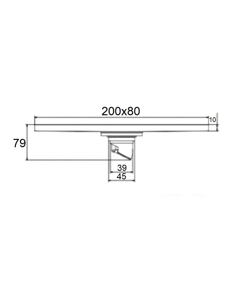 Душевой трап Orange,OT01-009b 20 х 8 см, черный