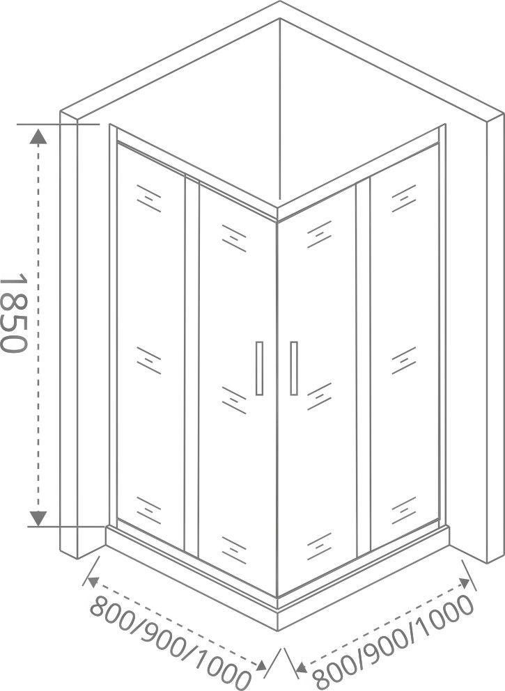 Душевой уголок 90х90 см Good Door Latte CR-90-C-WE ЛА00006 стекло прозрачное