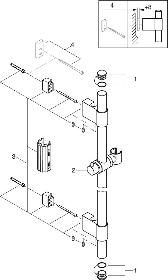 Душевая штанга Grohe Rainshower 28819001