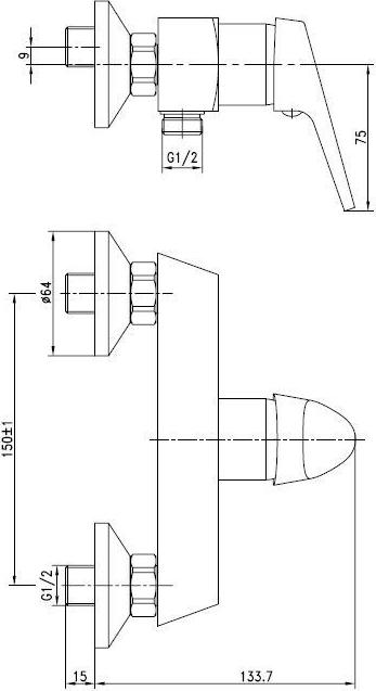 Смеситель Aquanet Round Handle 187225 для душа