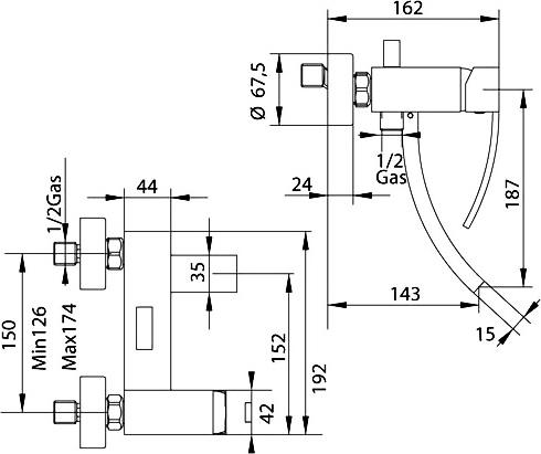 Смеситель Bandini Seta 775.320/SF Cr для ванны с душем