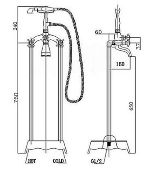 Смеситель для ванны с душем Abber AB8245 хром