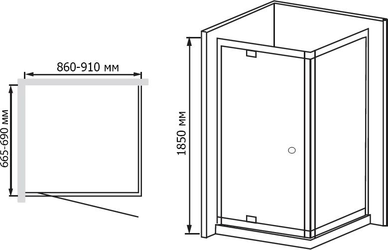 Душевой уголок RGW Passage PA-43 (860-910)x700 стекло чистое