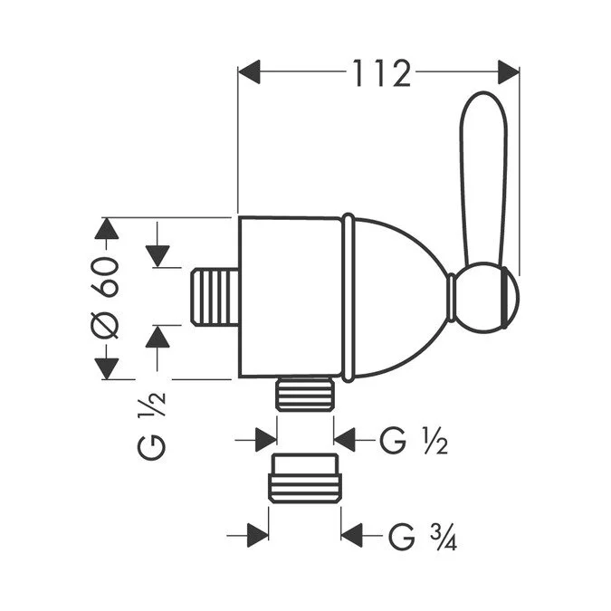 Шланговое подключение  Axor Carlton 17882090 хром