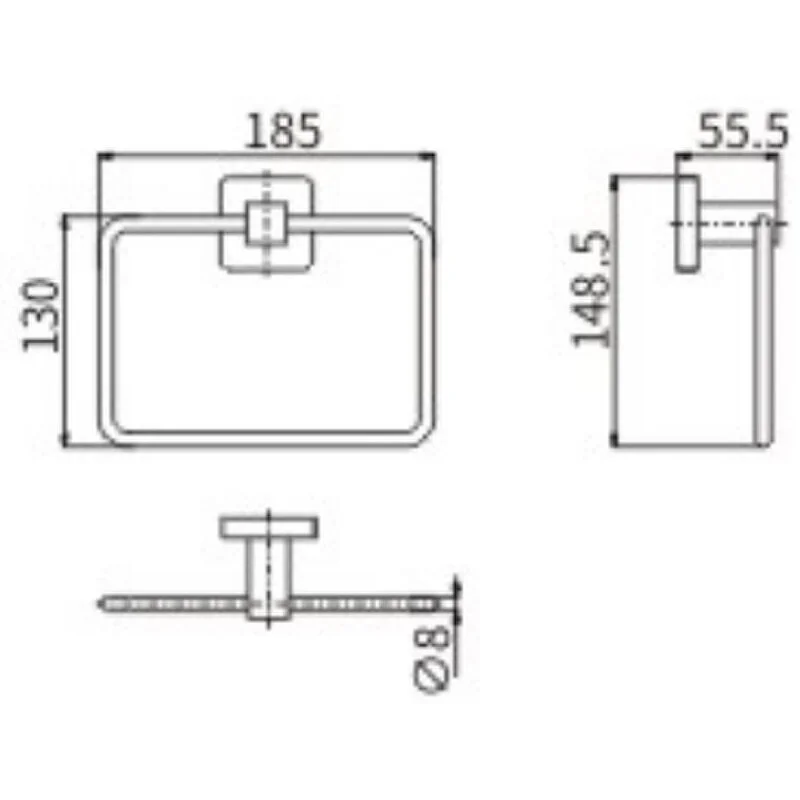 Полотенцедержатель CeramaLux Quadro 61906 хром