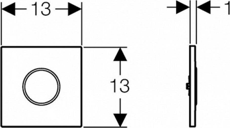 Кнопка смыва для писсуара Geberit Basic 116.025.KJ.1, белый/хром