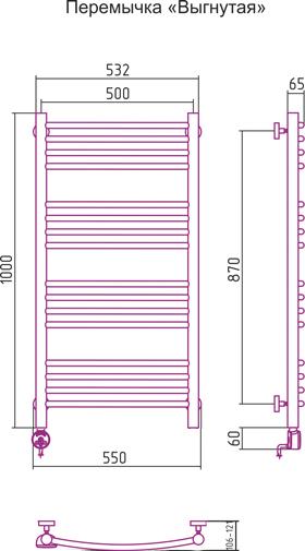 Полотенцесушитель электрический Сунержа Богема 00-0502-1050 100x50 L