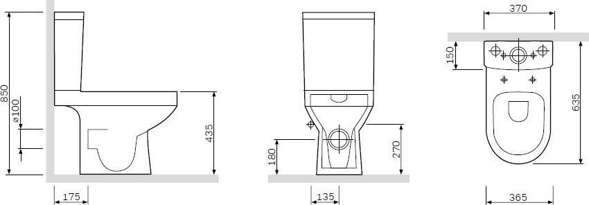 Унитаз-компакт AM.PM Spirit V2.0 C708600WH, белый