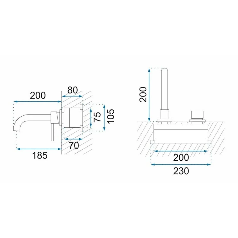 Смеситель для раковины Rea Lungo + Box REA-B0370 золото