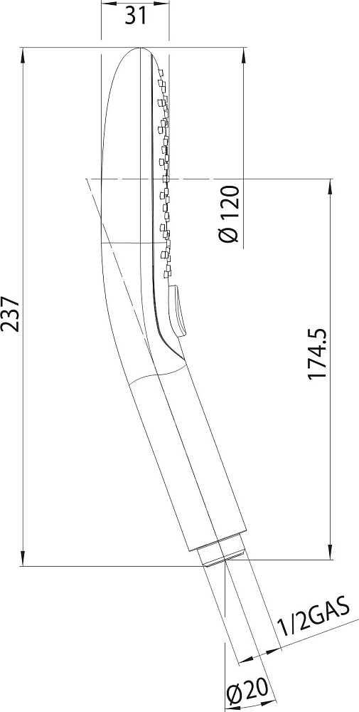 Душевая лейка Bossini Syncronia B00800 120 мм 6 режимов хром