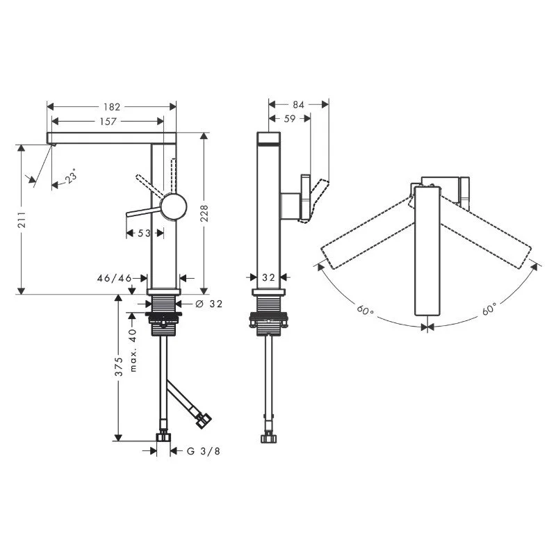 Смеситель для раковины Hansgrohe Tecturis E 73060000 хром