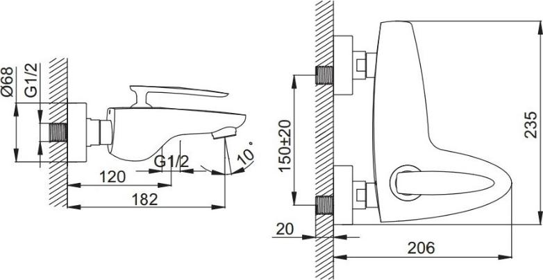 Смеситель для ванны с душем Iddis Viola Luxury VIOSB00I02, хром