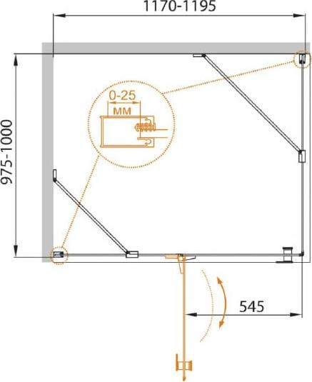 Душевой уголок Cezares CRYSTAL-S-AH-1-120/100-C-Cr-L