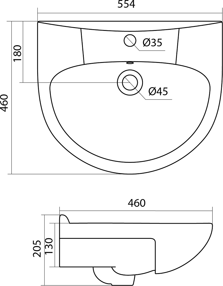 Раковина Santek Антик 1WH110186 55 см.