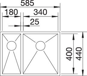 Кухонная мойка Blanco Zerox 340/180-IF 521611 чаша слева