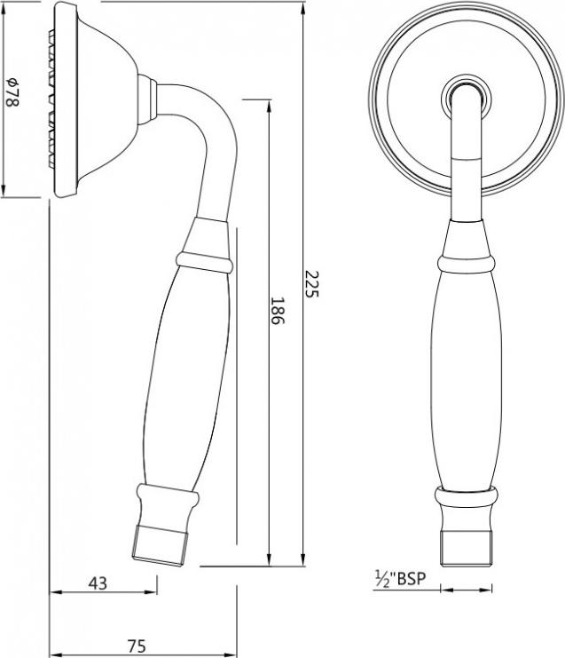 Душевая лейка Jaquar HSH-CHR-9537N