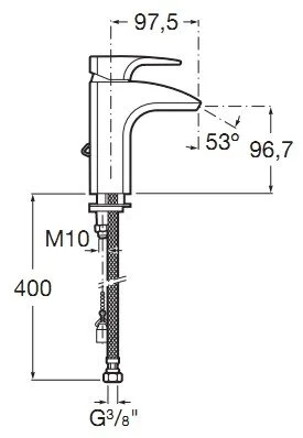 Смеситель для раковины Roca Thesis 7.5A30.5.0C0.0 хром