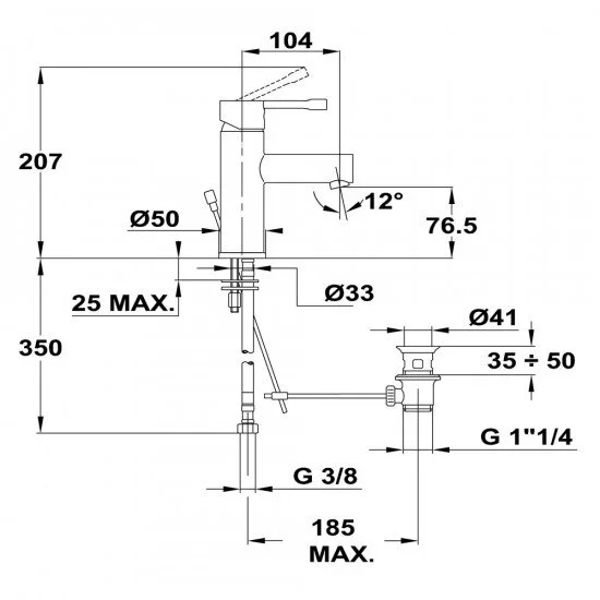 Смеситель для раковины Teka Alaior XL 22.342.02.10 хром