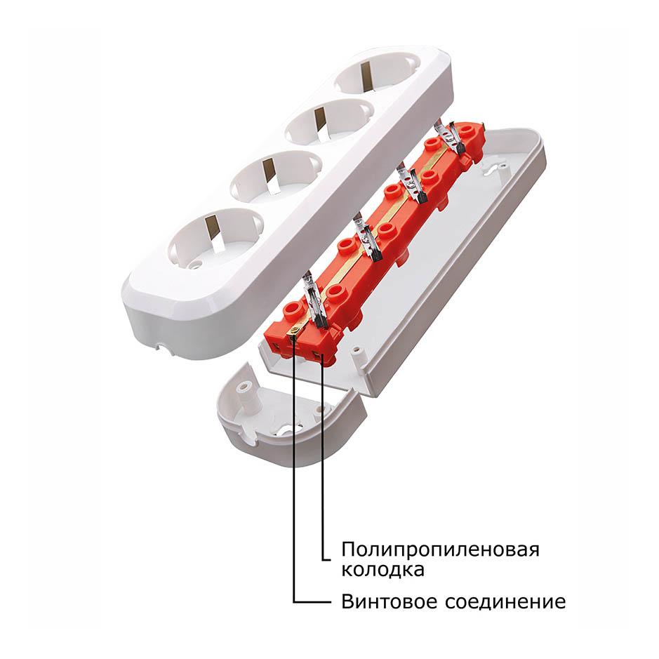 Колодка Feron Stekker 4гн с/з PST1641020 39015