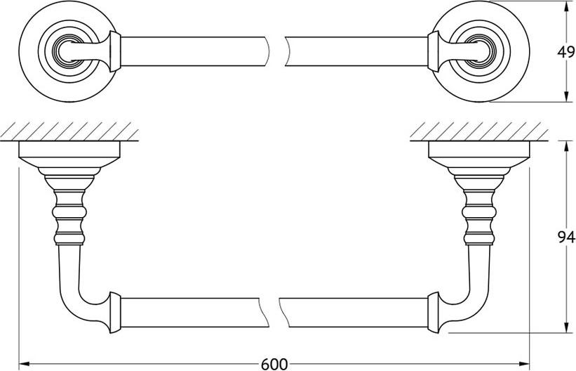 Полотенцедержатель 3SC Stilmar STI 113 хром золото 60 см