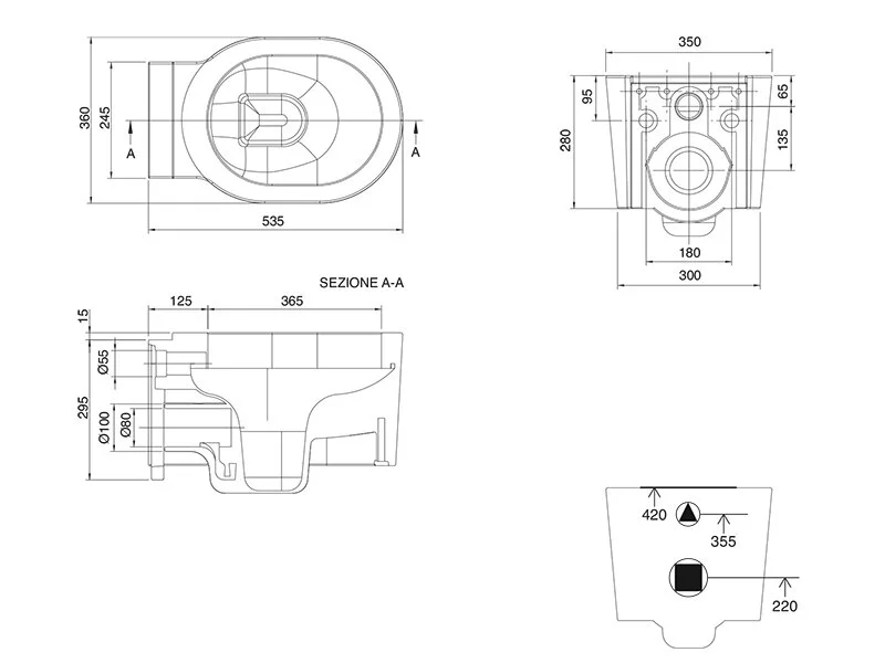 Подвесной унитаз Scarabeo Bucket 8812/CL