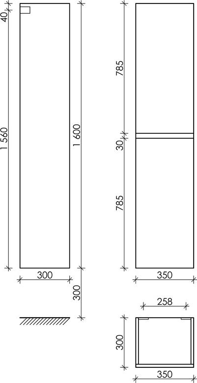 Шкаф-пенал Sancos Urban 35 PUR35W, белый глянец