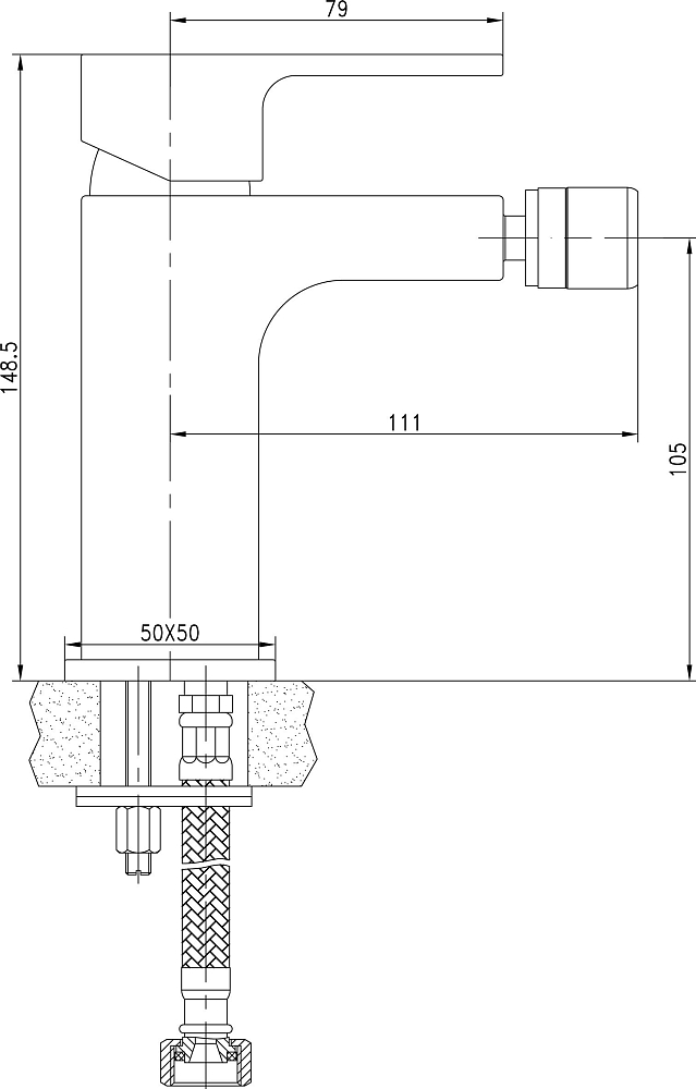 Смеситель Aquanet Cubic SD90444-2 для биде