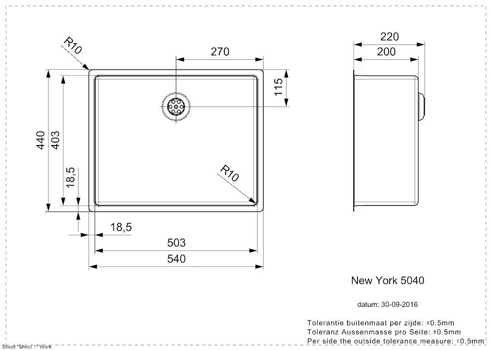 Кухонная мойка Reginox New York 44321 хром