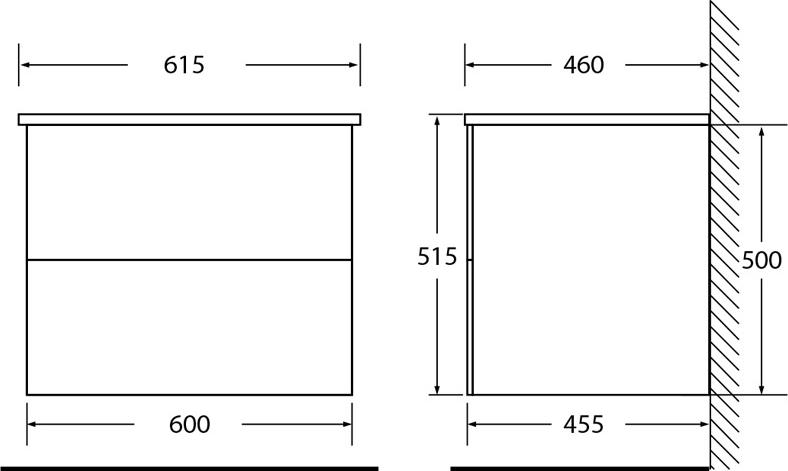 Тумба для комплекта BelBagno ETNA-600-2C-SO-WO-P rovere bianco