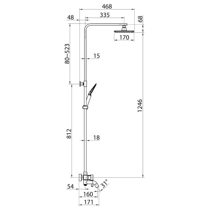 Душевая система Elghansa Shower Systems 2330524-2K (Set-45) хром