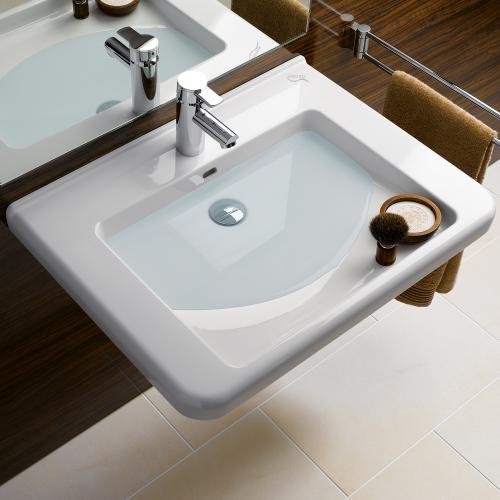 Раковина 65 см Geberit Renova Compact Comfort Square 128665000, белый