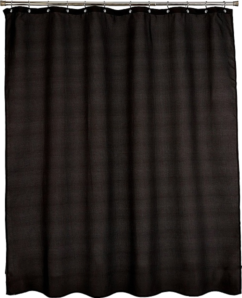 Штора для ванной Carnation Home Fashions Waffle Weave Black