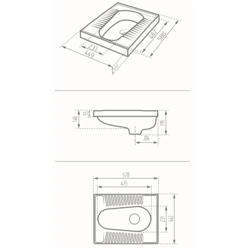 Чаша Генуя Morvarid Delta Flat Asian Squat Pans 1125457, цвет белый