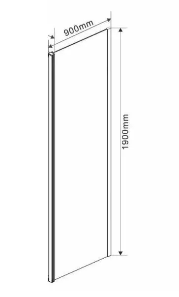 Боковая стенка Vincea Garda VSG-1G900CHB 90 см, черный, стекло шиншилла