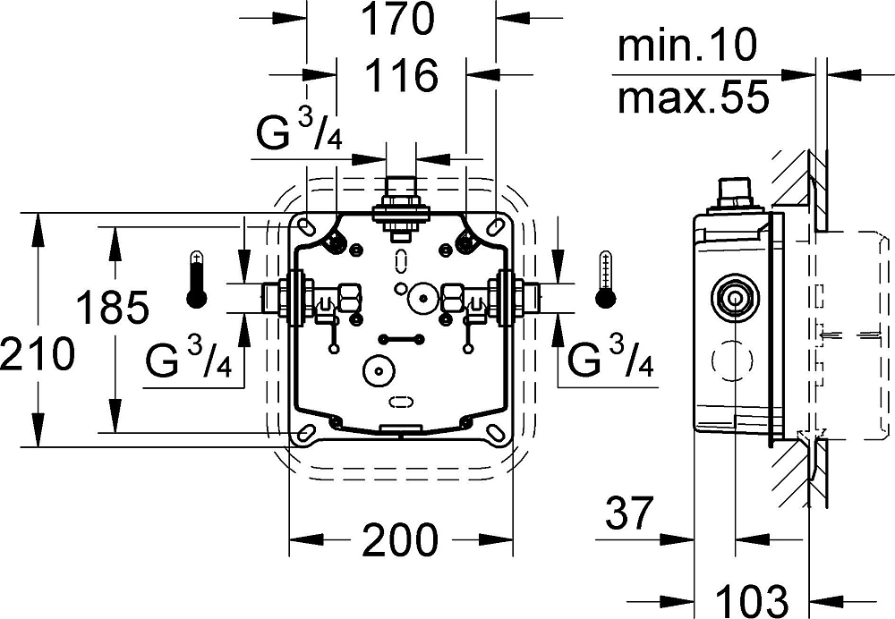 Монтажная коробка Grohe Europlus SE 36014000