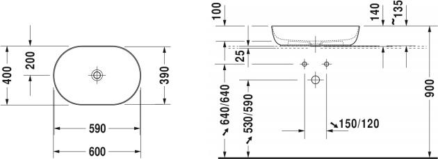 Раковина 60 см Duravit Luv 0379600000