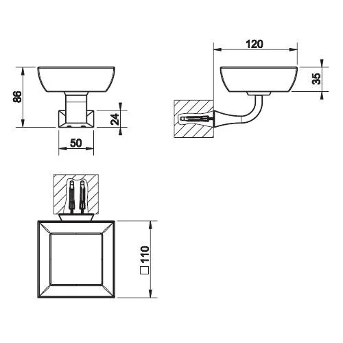 Мыльница Gessi Mimi 33202-031 хром;белый