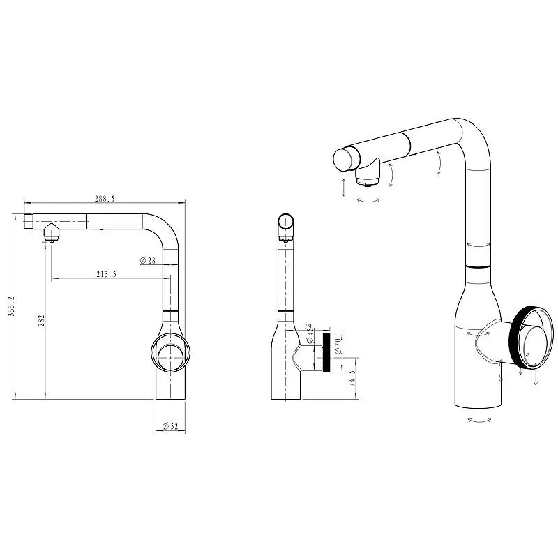 Смеситель Paulmark Urban Ur213104-G золото