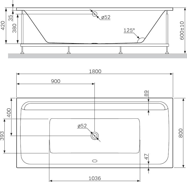 Акриловая ванна Am.Pm Inspire V2.0 180x80 W52A-180-080W-A, белый